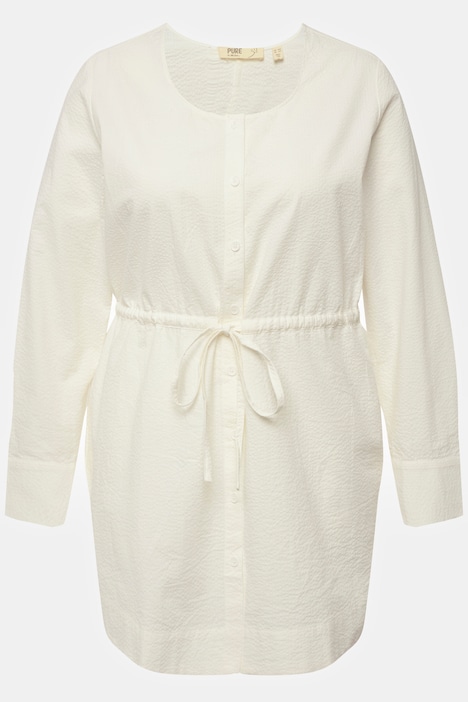 Longbluse, A-Linie, Rundhals, Langarm, Biobaumwolle