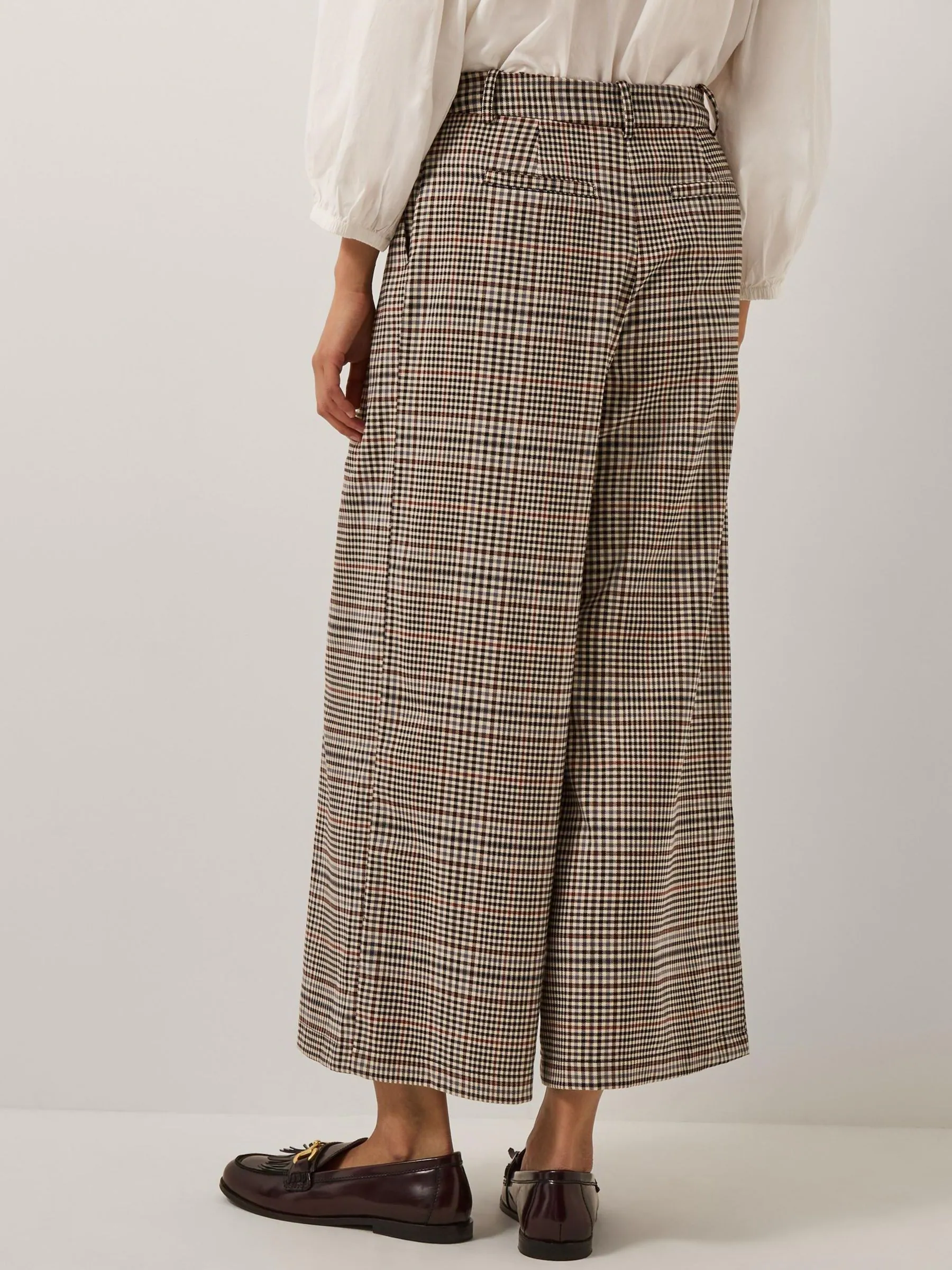 Monsoon Carmen Check Wide Leg Trousers