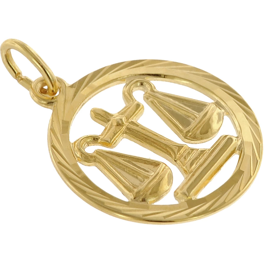 trendor Kinder Sternzeichen Waage 333 Gold + goldplattierte Kette gold