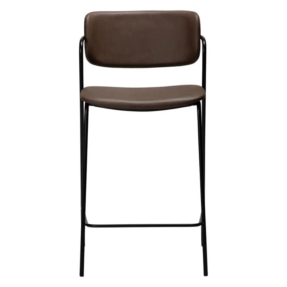 Hioshop Zed Dan-Form counterstoel met armleuningen PU-kunstleer bruin