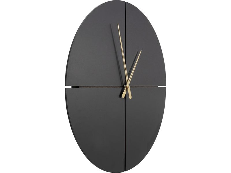 Kare Wanduhr Andrea 60 cm, Gold/Schwarz Analoge Wanduhr