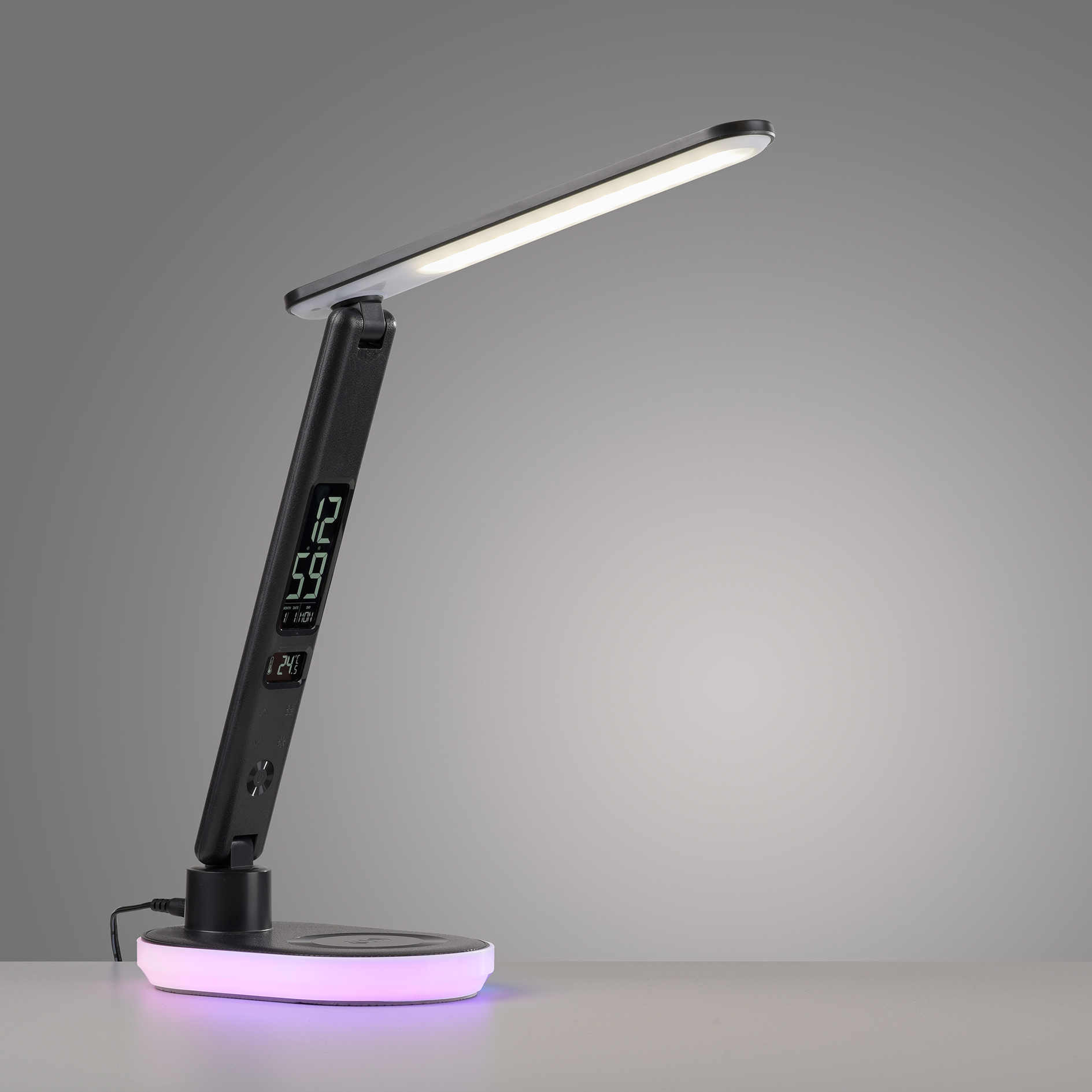 LED-Tischleuchte - schwarz - Touchdimmer - Wireless Ladefunktion