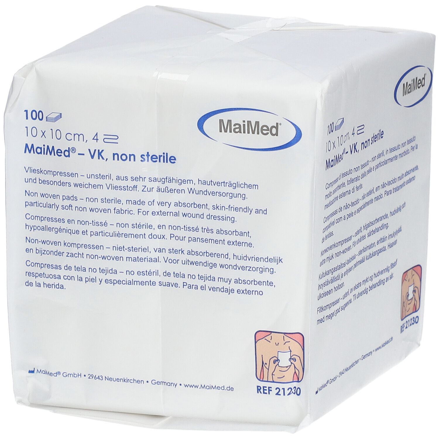 Vliesstoffkompressen unsteril 10 x 10 cm 4-fach