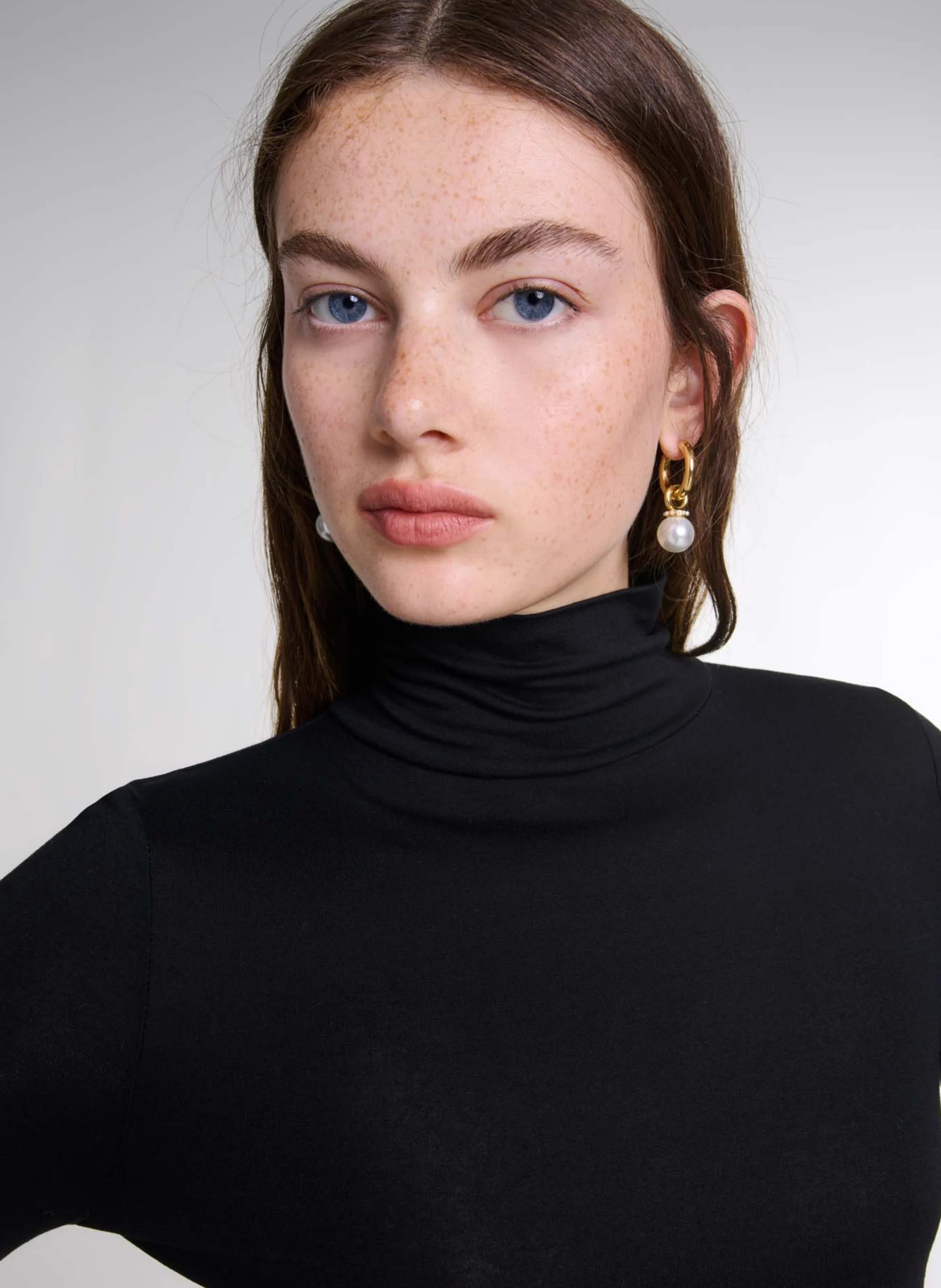 Top col roulé| Noir