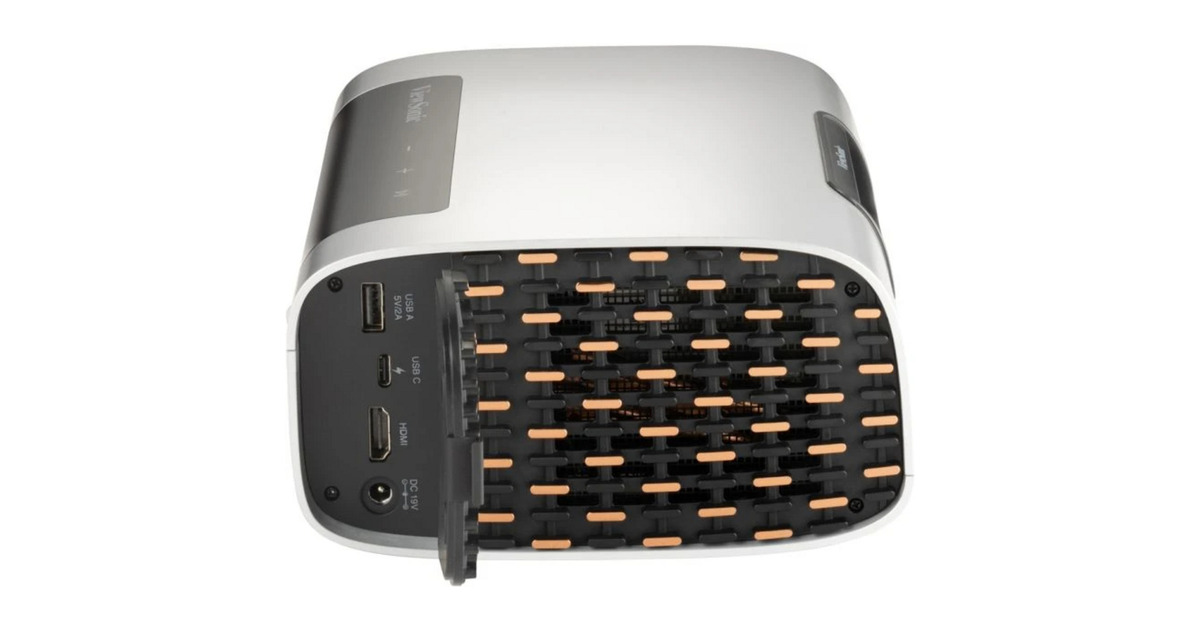 ViewSonicM10E Draagbare RGB Laser Slimme Projector met Harman Kardon Speaker​  (Zwart/zilver, 2200 ANSI Lumen)