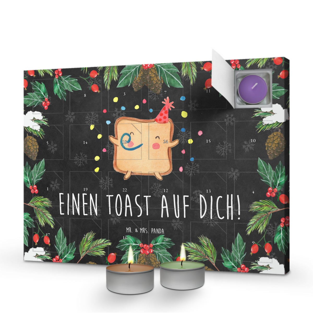 Mr. & Mrs. Panda Geurkaars Adventskalender Toast Party - Zwart
