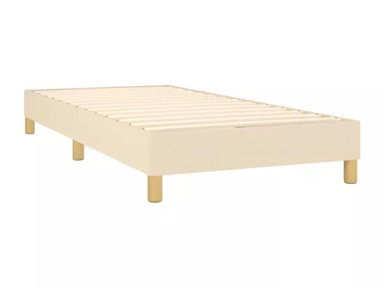 Sommier tapissier avec matelas et LED Crème 90x200 cm Tissu