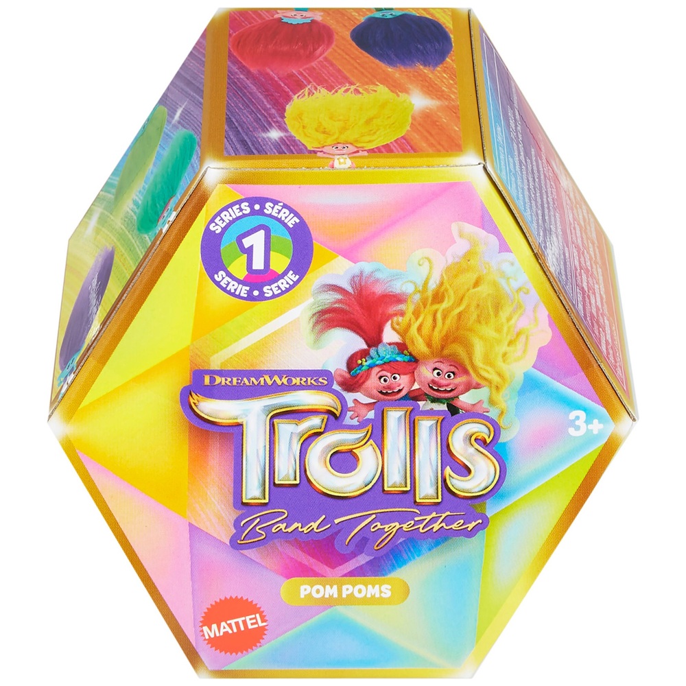 Trolls 3: Zusammenhalten – Regenbogen-Pompons-Schlüsselanhänger-Sortiment
