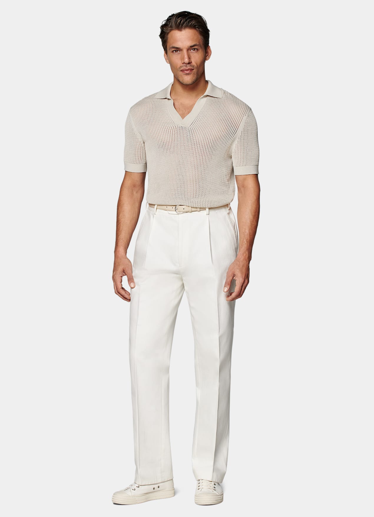 Pantalon Wide Leg Straight blanc cassé