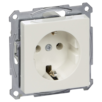 Schneider Merten System-M Enkel Geaard Stopcontact Polarwit