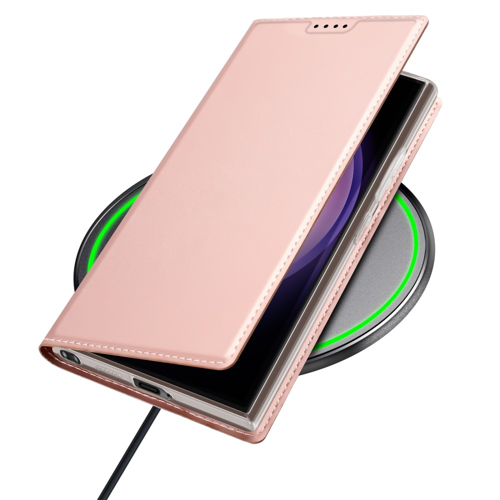 Samsung Galaxy S24 Ultra Flip Wallet Cover Leder Tasche - Roségold