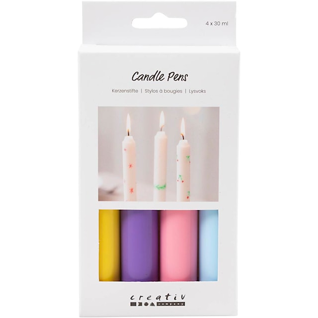 Lyspenner, lys blå, lys pink, lilla, gul, 4x30 ml/ 1 pk.