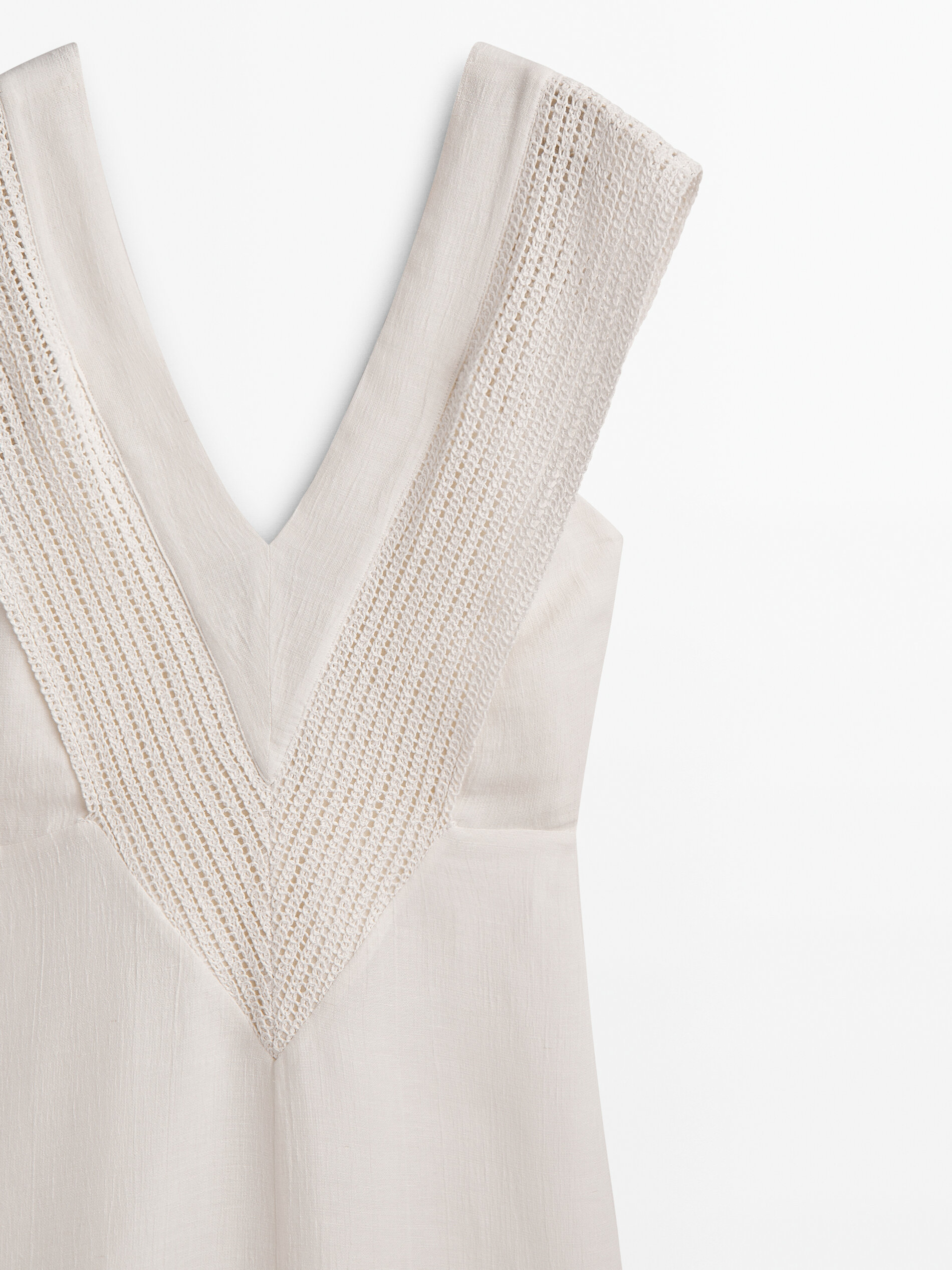 Vestido amplo de crochê - BRANCO