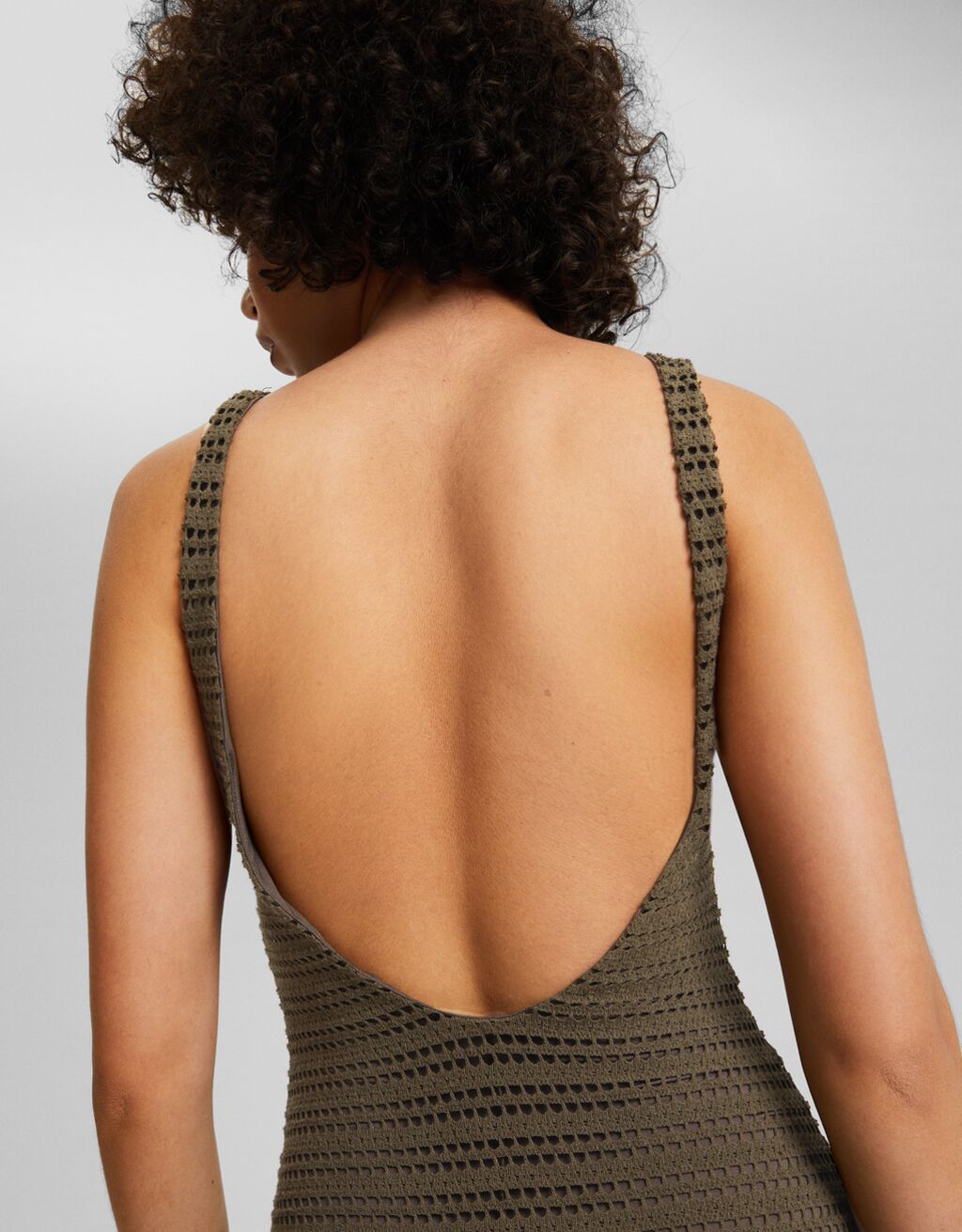 Vestido rústico longo sem mangas