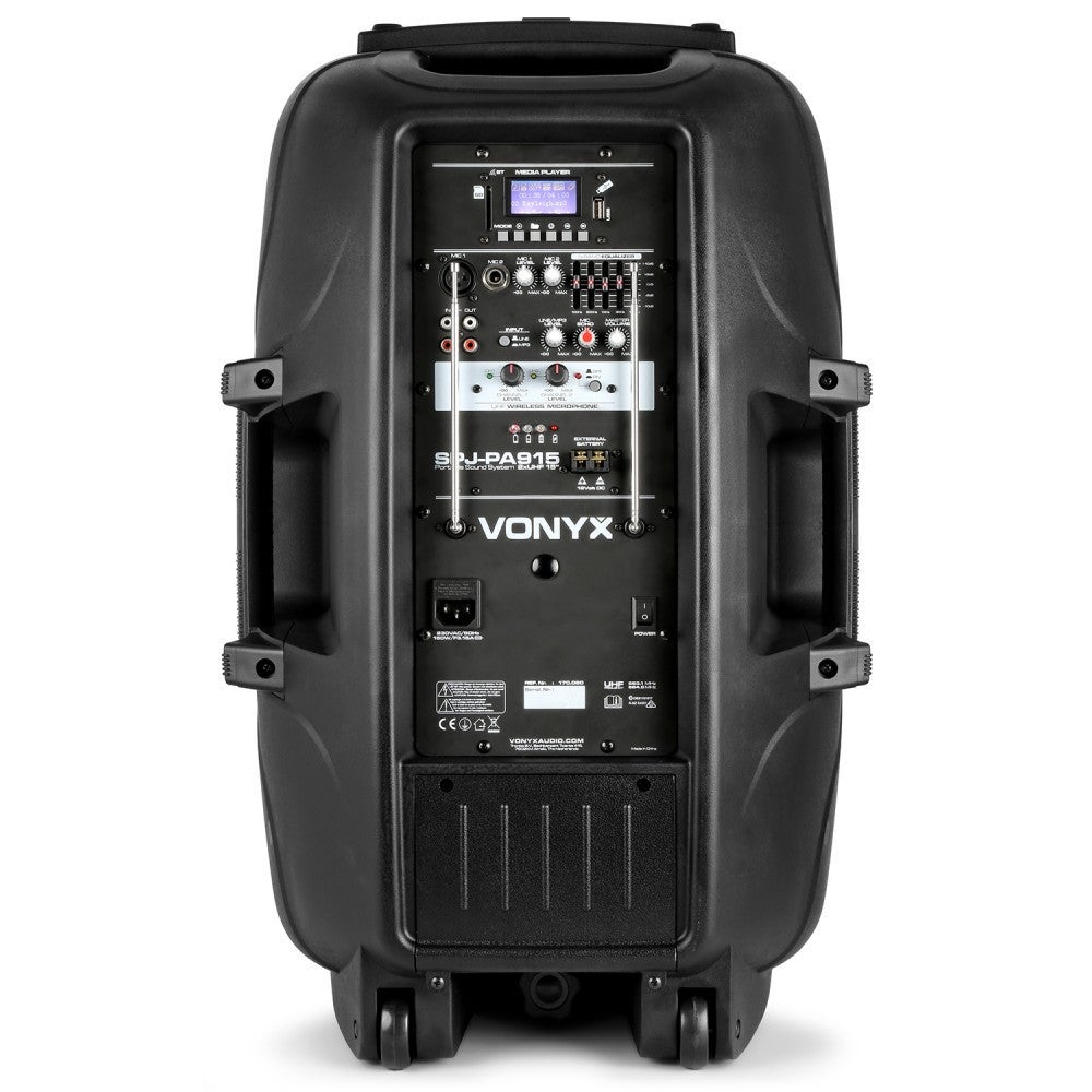 Vonyx SPJ-PA915 mobiele accu-speaker met microfoons