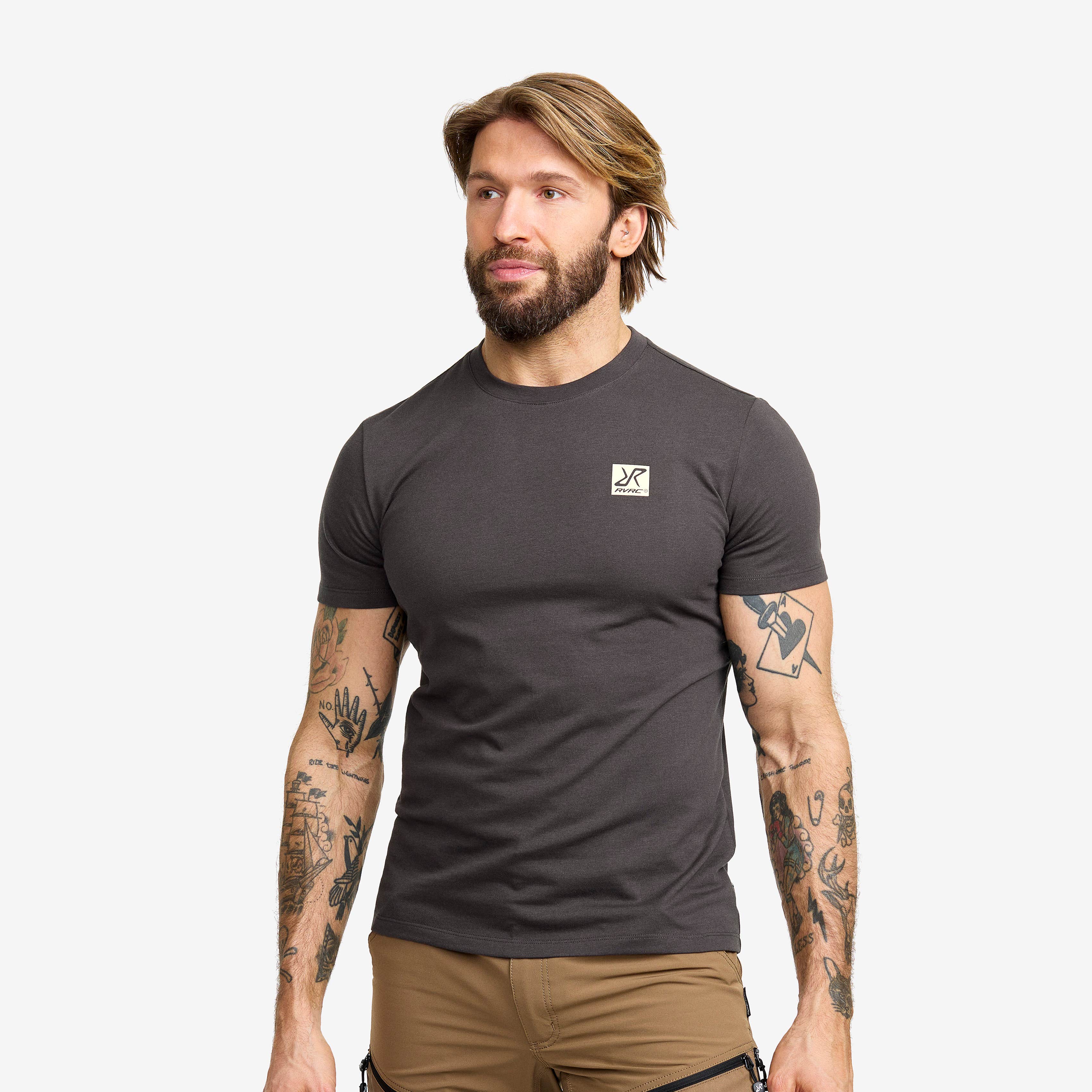 Easy Graphic Logo T-shirt Slim Fit Herre Anthracite