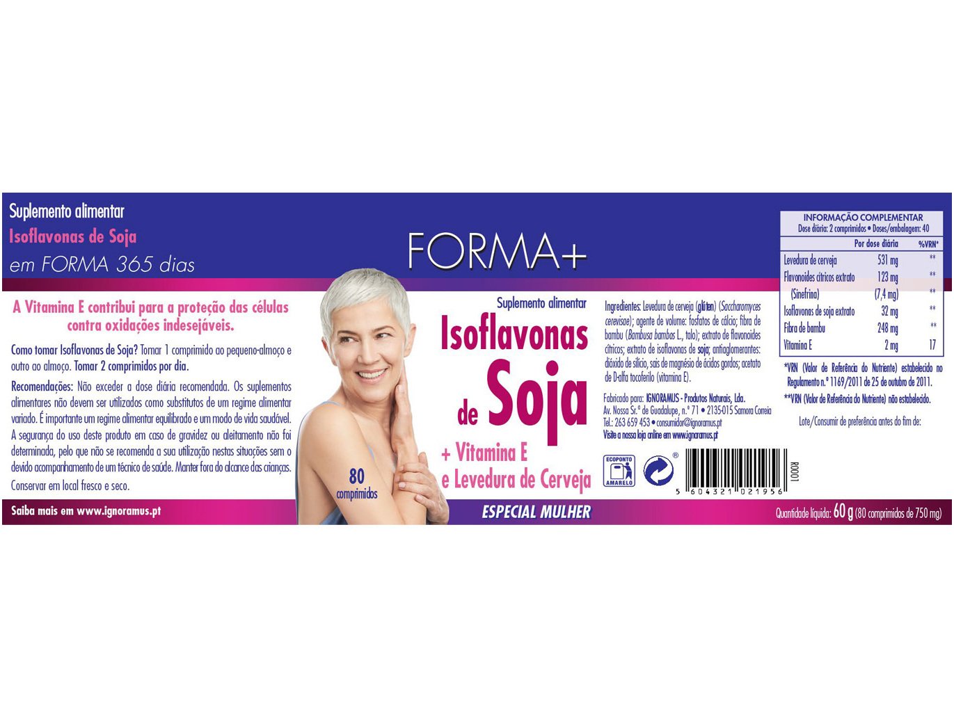 SUPLEMENTO FORMA  ISOFLAVONAS SOJA 80 COMP