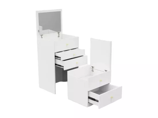 Coiffeuse table de maquillage miroir et commode compacte ANNA