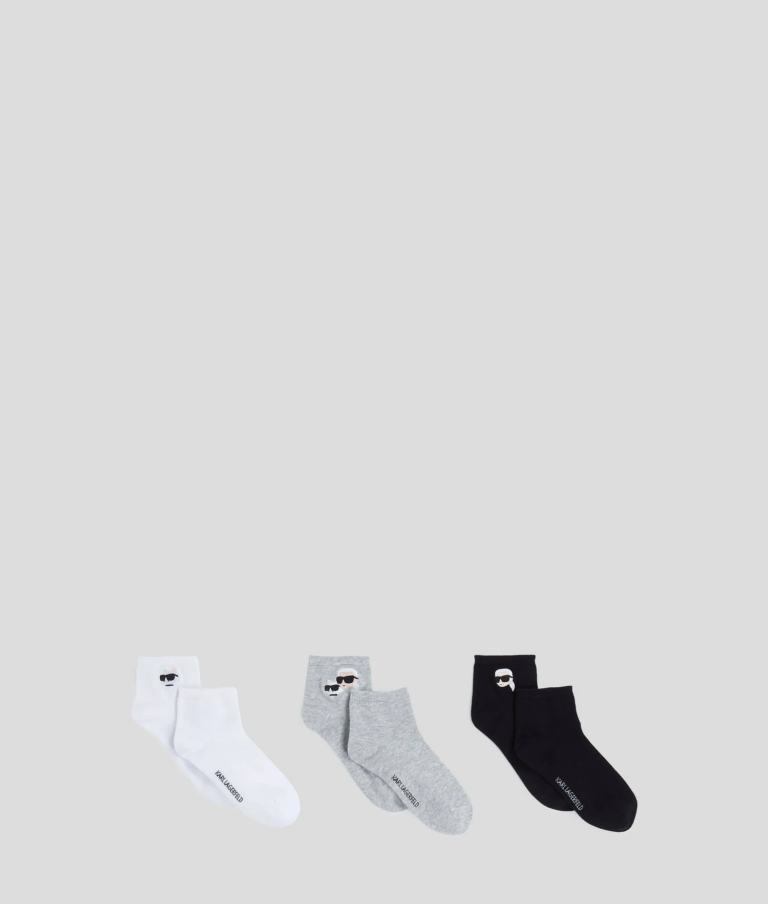 CHAUSSETTES COURTES IKON - 3-PACK - Noir/Blanc/Gris