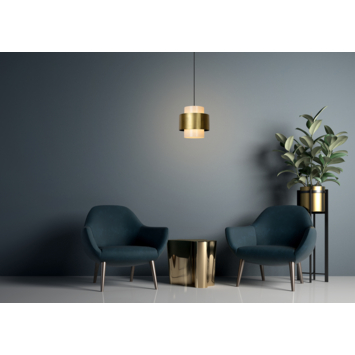 Lucide hanglamp Firmin mat goud/messing Ø30 cm