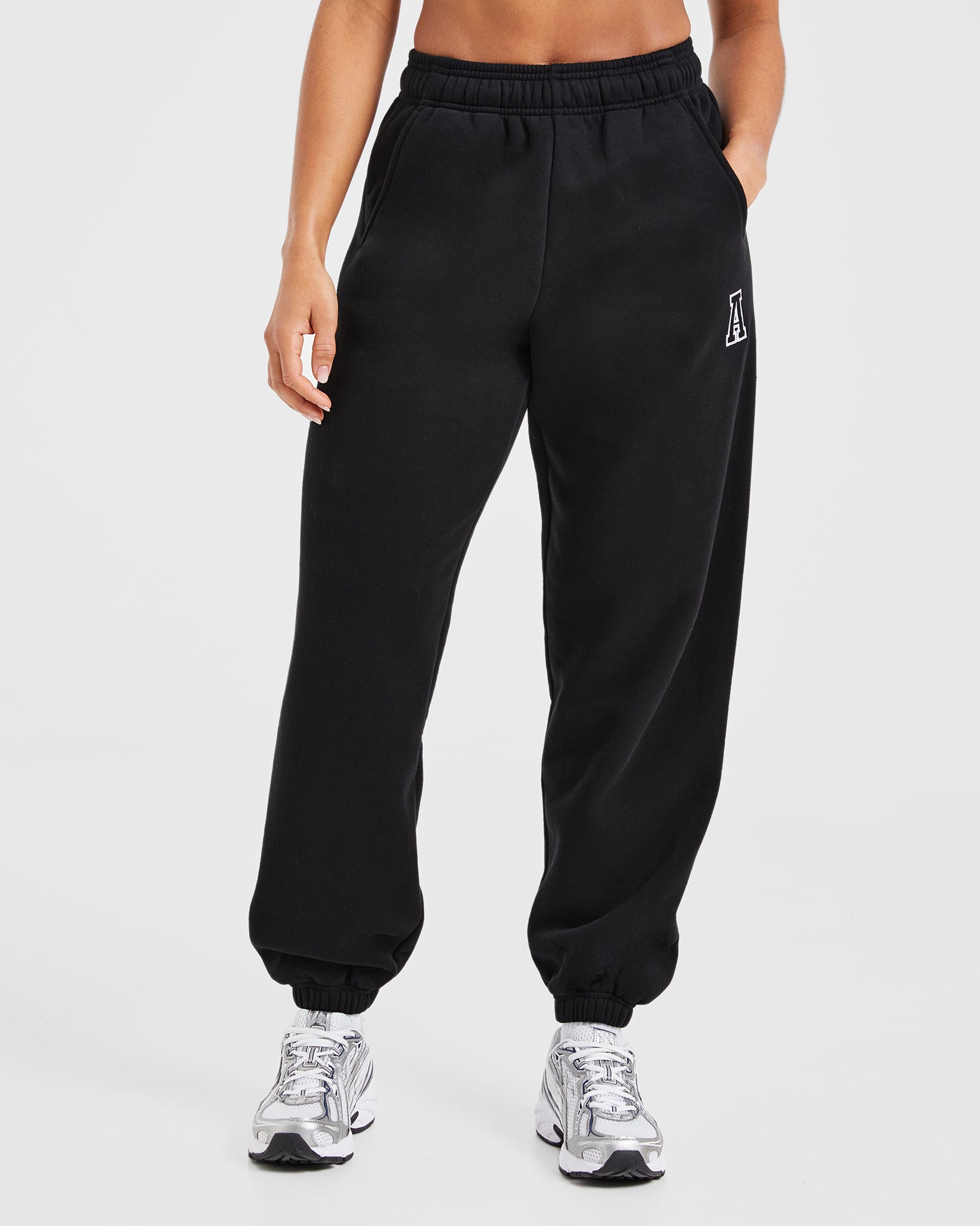Varsity Embroidered Oversized Joggers
