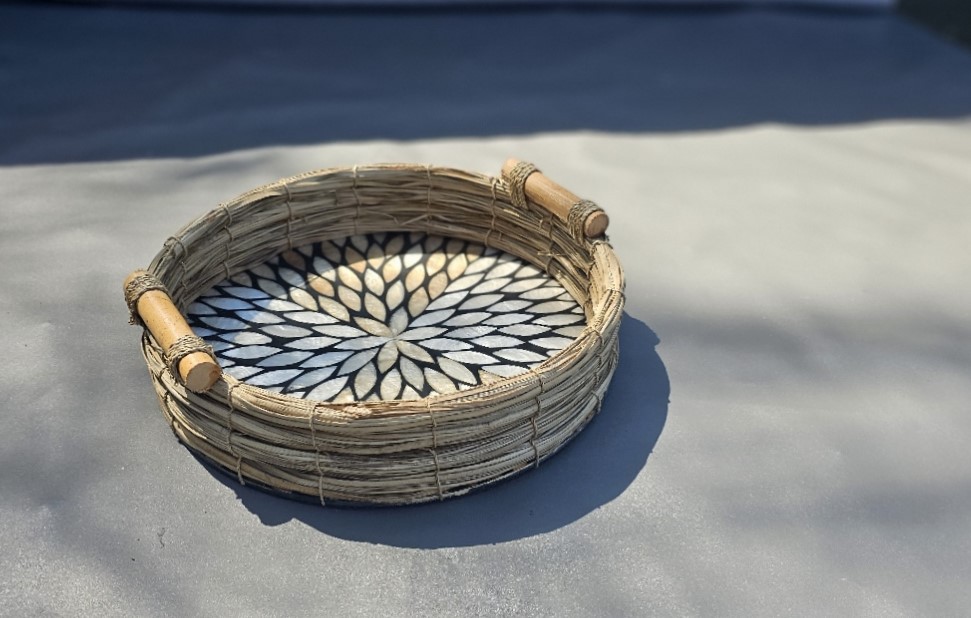 Seegras-Tablett mit Muscheln, natur, Ø 30 cm, H 7 cm zu 28,80