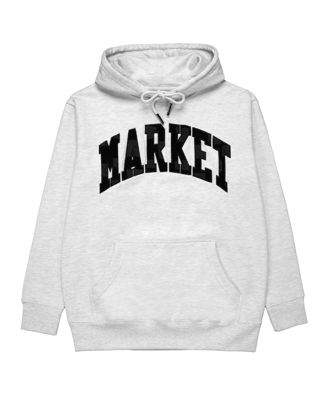 Market Chess Club Applique Fleece Hoody Grau