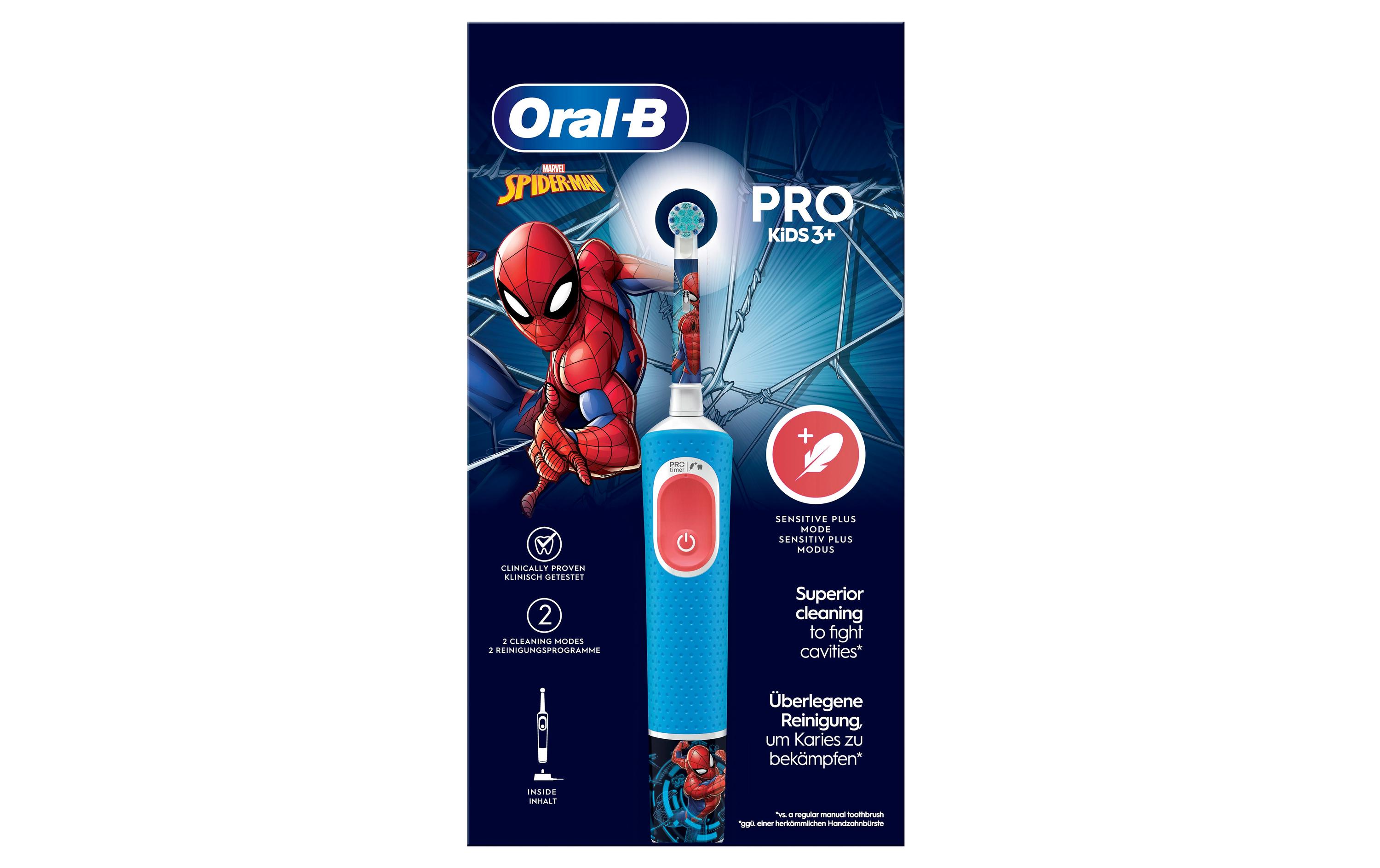 Rotationszahnbürste Vitality Pro Kids Spiderman BlauElektrische Zahnbürste Marvel