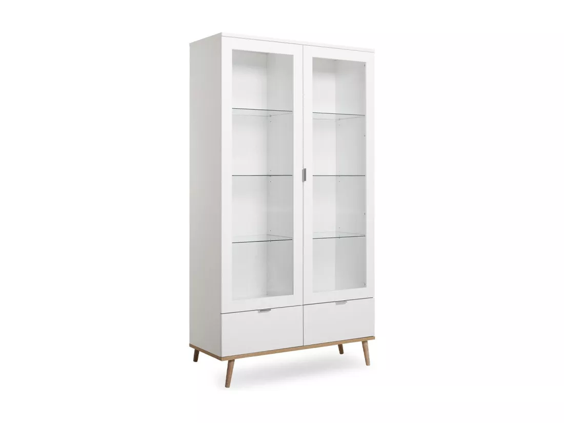 Vaisselier 2 Portes Vitrées 2 Tiroirs H185 cm - COPENHAGUE