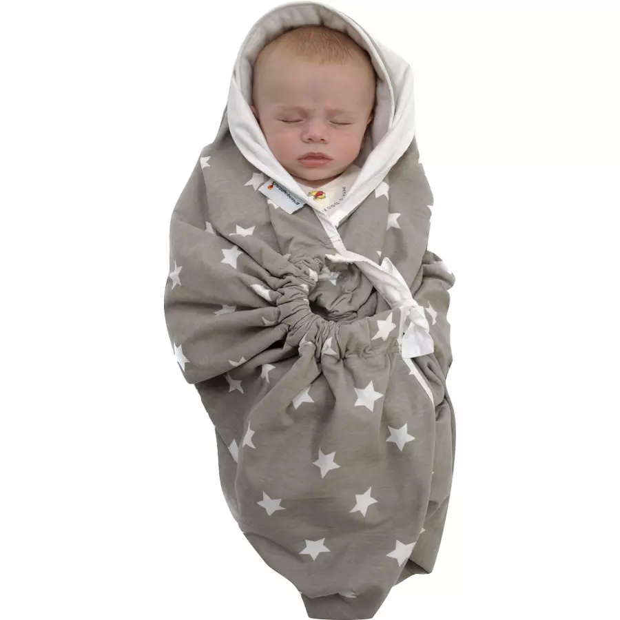 Snugglebundl Tragehilfe grey white stars - Organic cotton