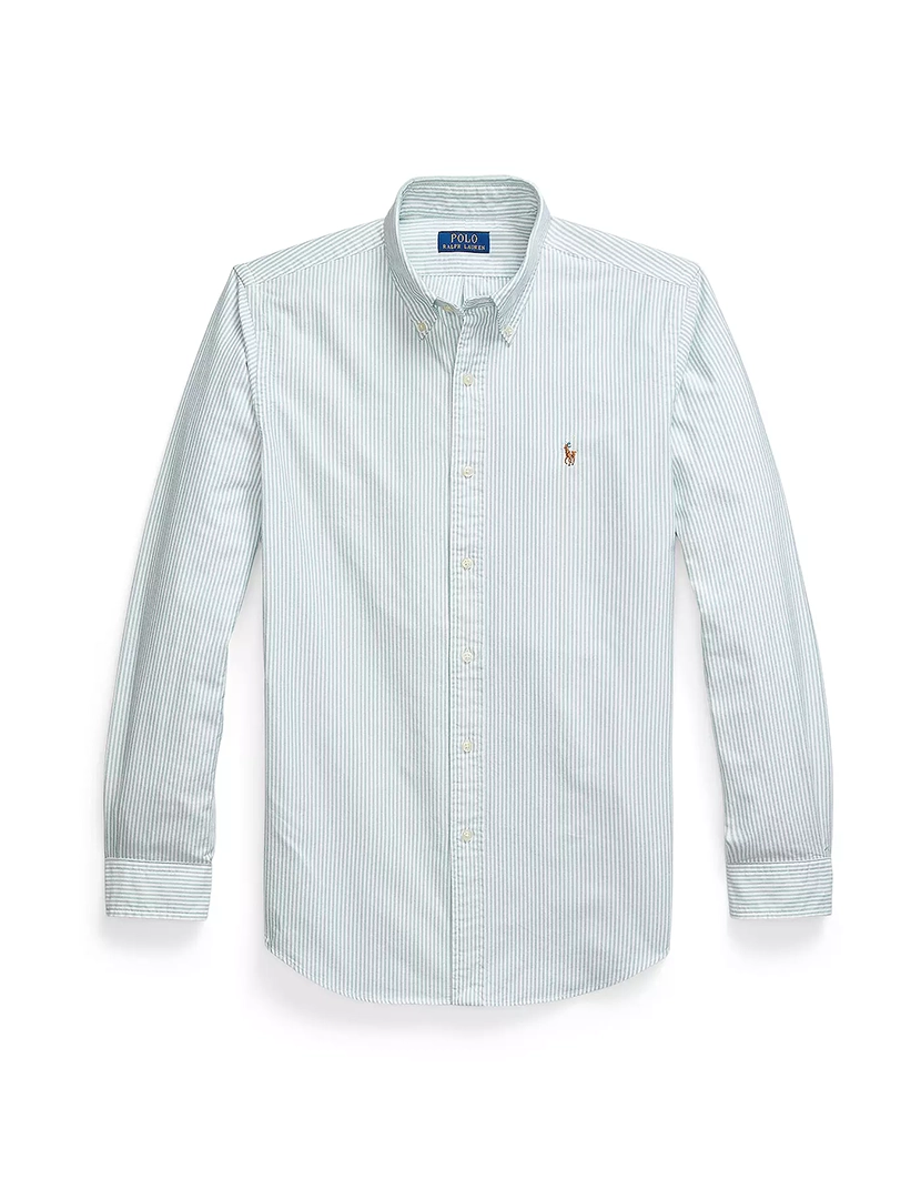 Men's Striped Green Shirt