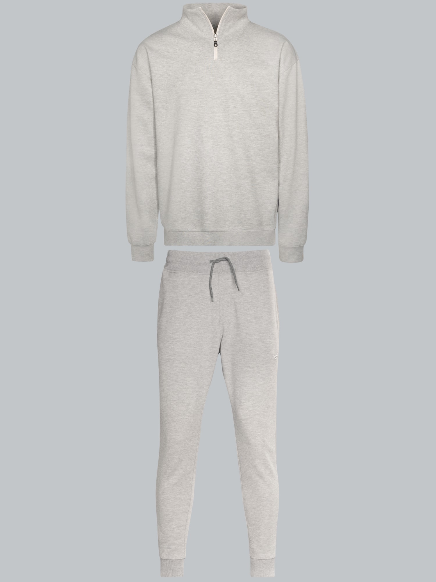 Jogginganzug in bequemer Sweat-Qualität Grau-melange