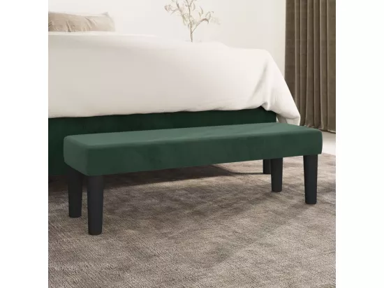 Banc Vert foncé 100x30x30 cm Velours