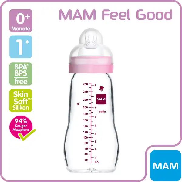 Feel Good Glass Bottle 260 ml 0+ Monate Katze & Maus