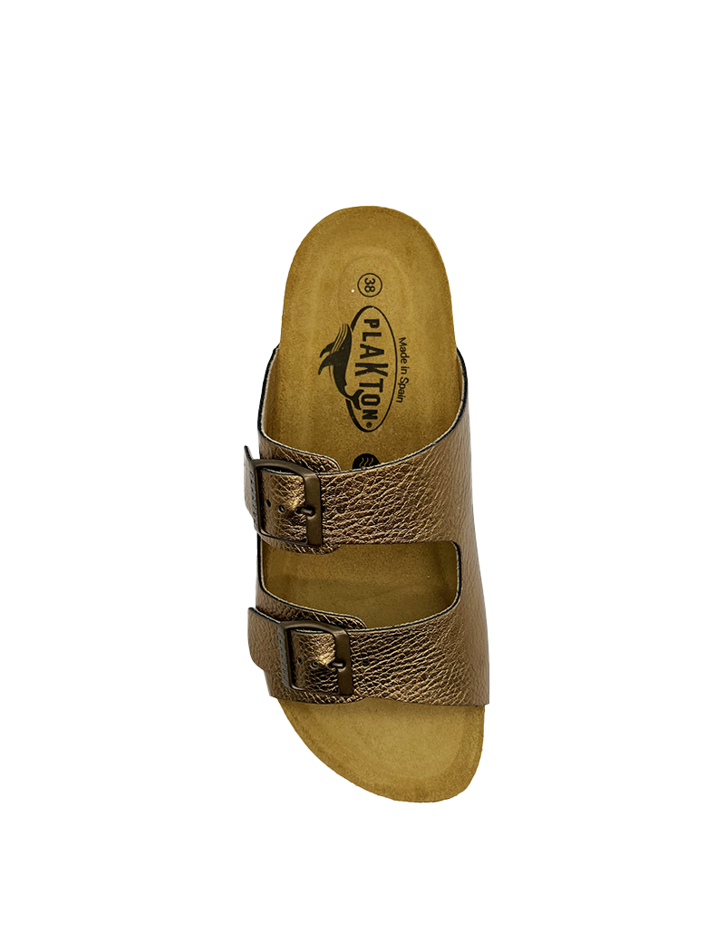 PLAKTON MULES FEMME LAMÉ CUIVRE