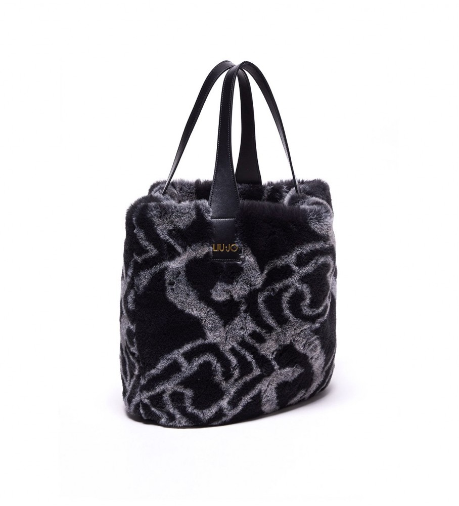 Bolsa tote preta com logo da Liu Jo