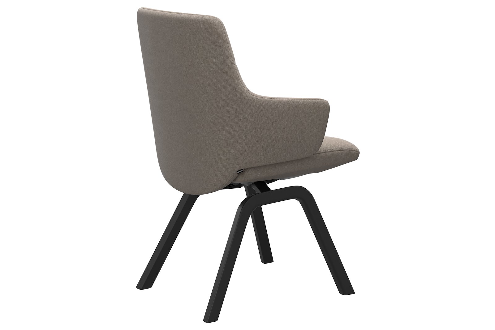 Chilli spisestol Tekstil Tulip Light Beige, large sete med sortbeiset understell