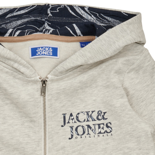 Jack & Jones - JORCRAYON SWEAT ZIP HOOD - Beige