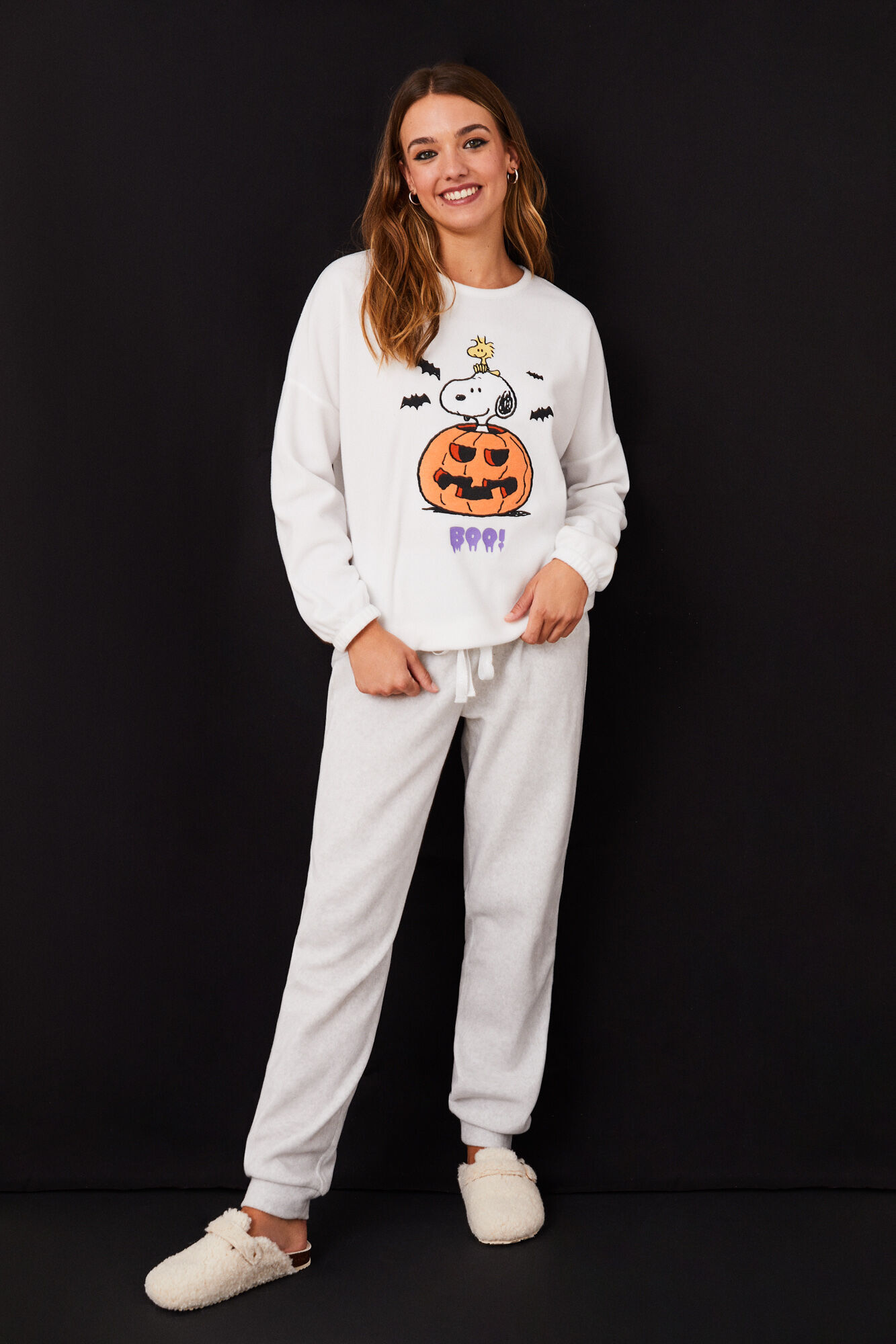 pijama de lã do Snoopy
