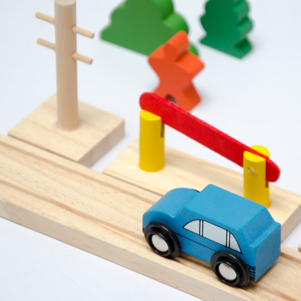 130 Teile XXL Holzeisenbahn Set - 5m Schienen - Holz Eisenbahn Kinder Spielzeug