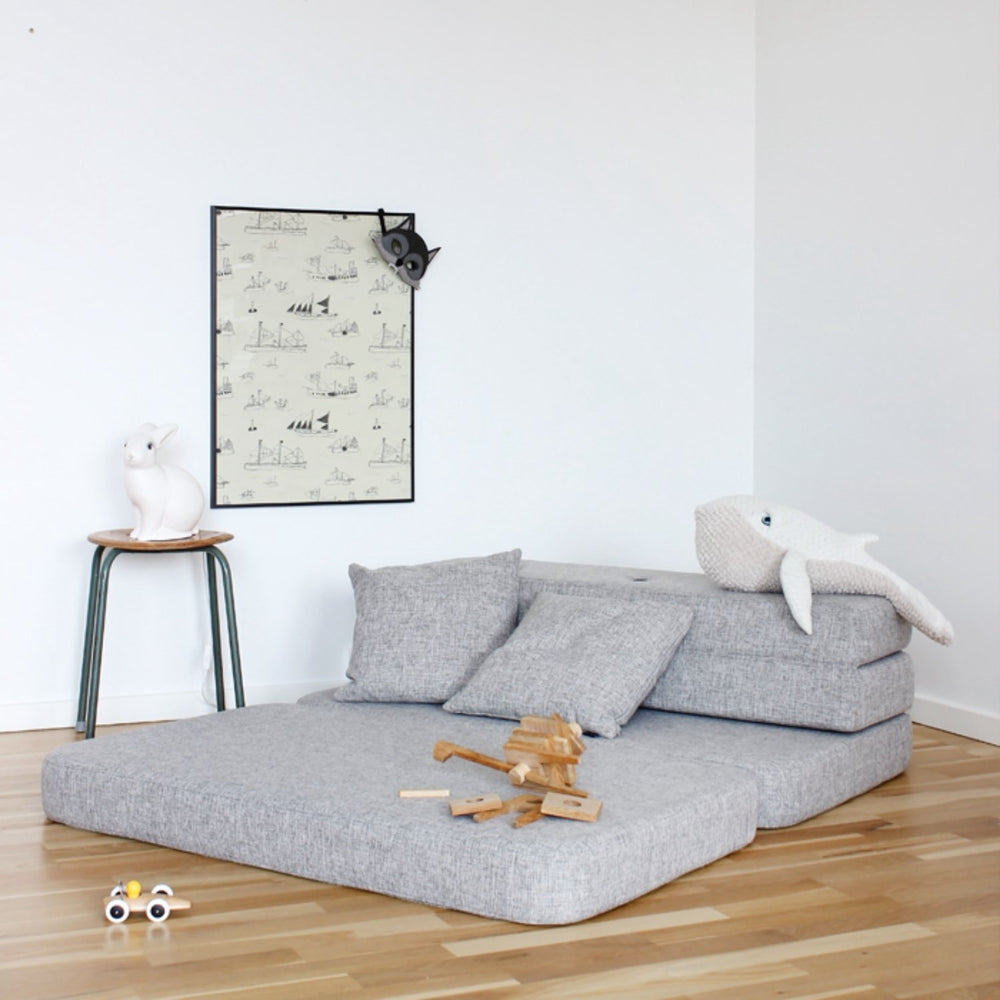Køb by KlipKlap 3 Fold Sofa Beige With Sand KK 3 Fold Single Multi Grey With Grey KK 120 Cm