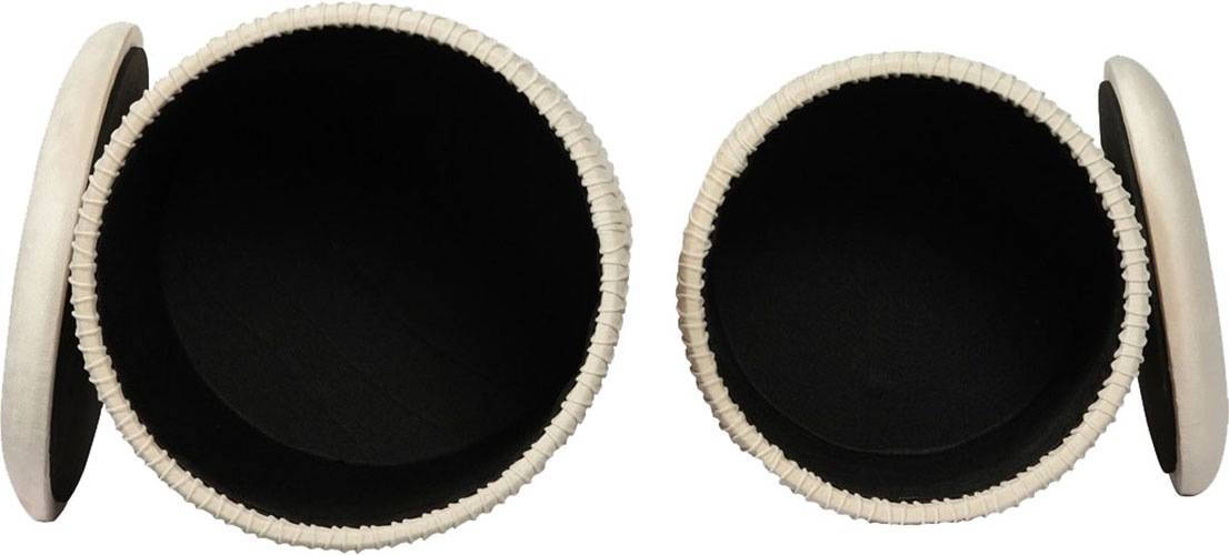 Kayoom Polsterhocker »Hocker Zora 425 2er-Set, Praktischer und versteckter Stauraum« Set, 2 Stk. tlg. 2er-Set mit Stauraum, ineinander stapelbar, goldener Ring
