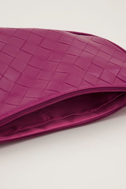 Fuchsia crossbody met ruitjespatroon