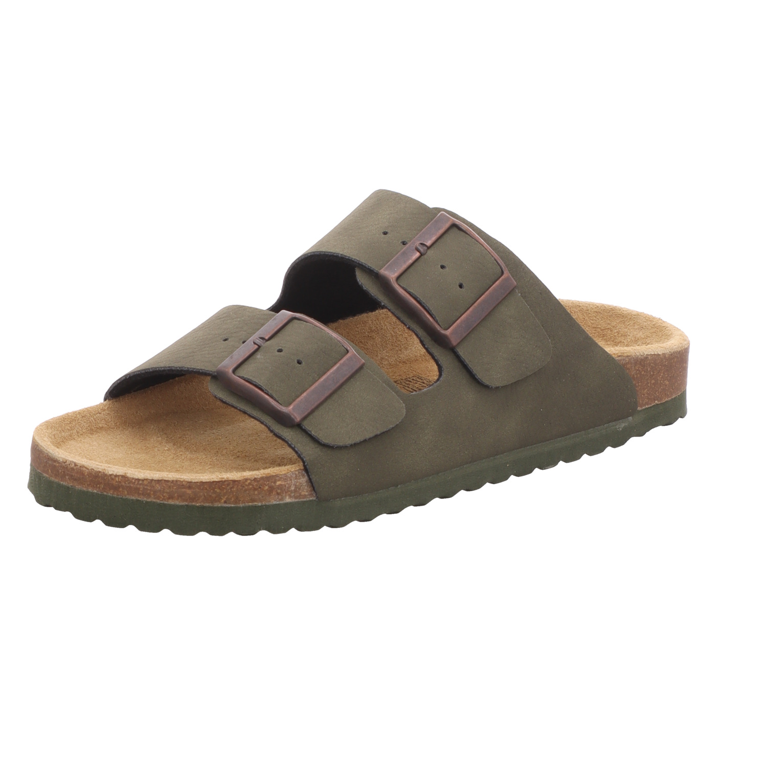 Alyssa Damen-Pantolette mit Tieffußbett Khaki-Grün