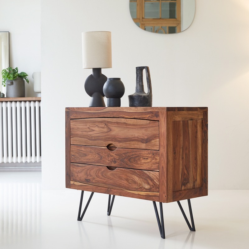 Commode en palissandre massif Bonnie