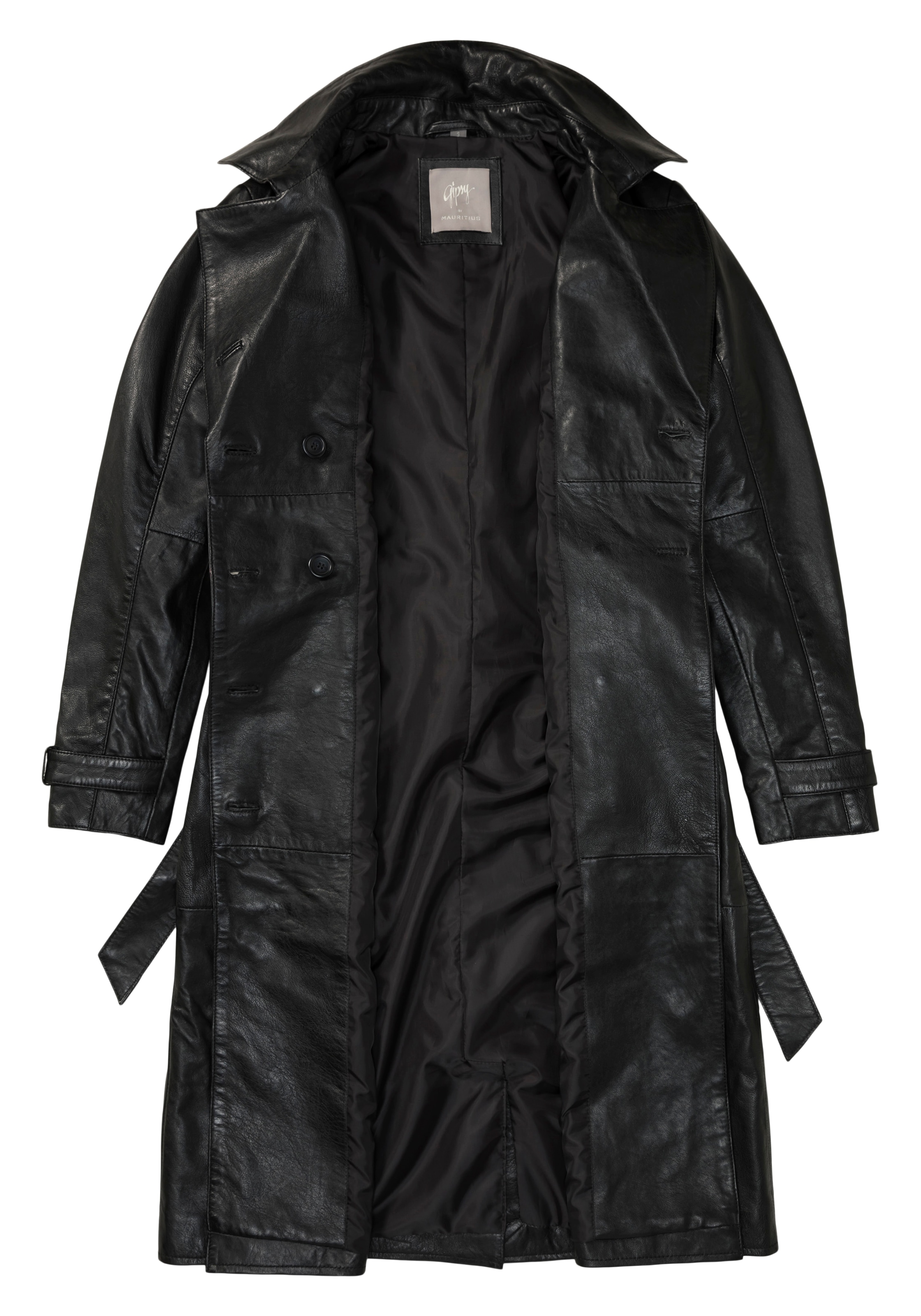 Mauritius Ledermantel »GWTaruh OT« 2 Stk. femininer Leder-Trenchcoat mit Bindegürtel