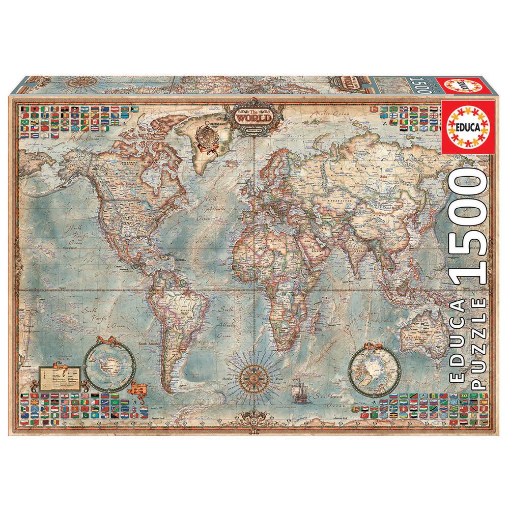 PUZZLE 1500 PIECES LE MONDE CARTE POLITIQUE