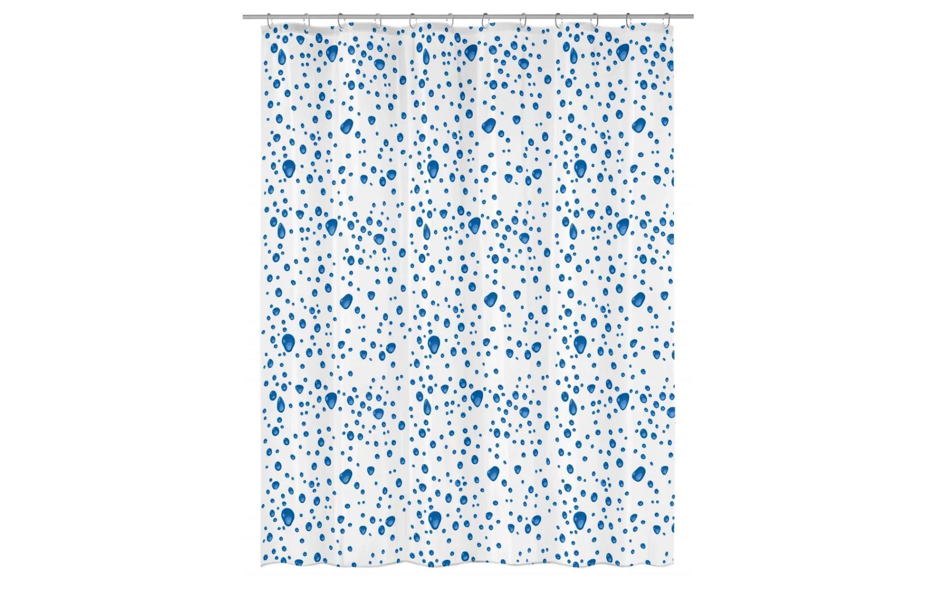 Duschvorhang Bubble 180 x 200 cm, Blau/TransparentBadevorhang aus Ökoplastik