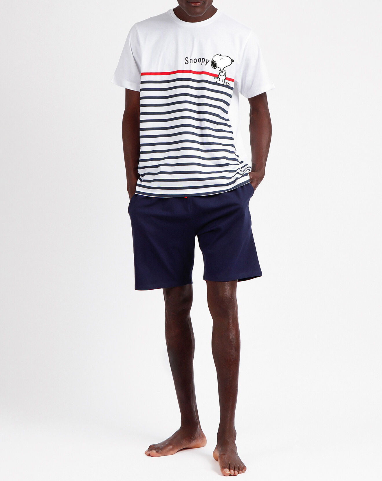 Peanuts Pyjama T-Shirt & Short Hadrien blanc/bleu marine