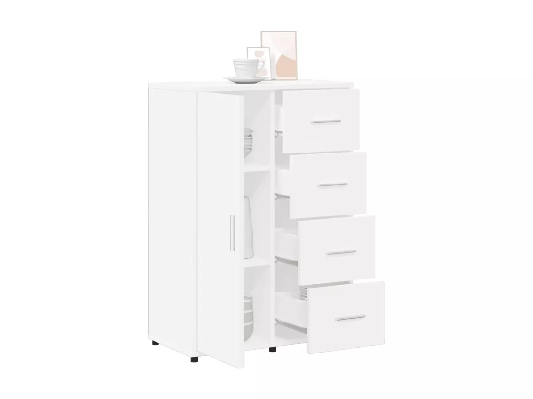 Buffets 2 pcs blanc 60x31x84 cm bois d'ingénierie